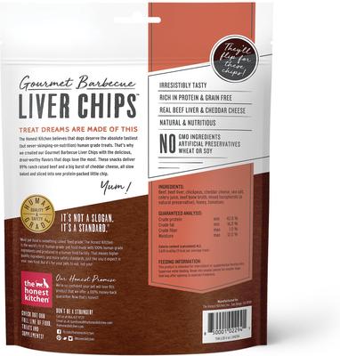 Chips de hígado de res y queso cheddar para perros, bolsa de 113 g