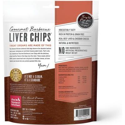 Chips de hígado de res y queso cheddar para perros, bolsa de 113 g