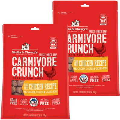 Bundle: Stella & Chewy's Carnivore Crunch Grass-Fed Beef, Duck & Turkey Recipe Freeze-Dried Raw Dog Treats, 3.25-oz bag, bundle of 3