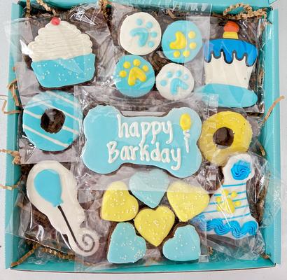 Happy Barkday Boy Box Dog Treats