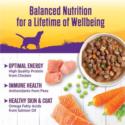 Bundle: Wellness Large Breed Complete Health Adult Deboned Chicken & Brown Rice Recipe Dry Dog Food + Chicken Stew with Peas & Carrots Grain-Free Canned Food