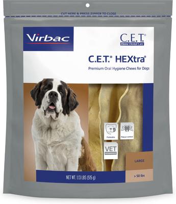C.E.T. HEXtra Dental Chews for Dogs, 11-25 lbs
