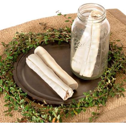 Masticables duros para perros Beefhide de 8 pulgadas con sabor natural, 15 unidades