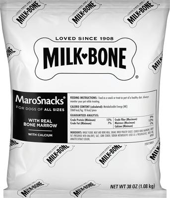 Bundle: Milk-Bone MaroSnacks Real Bone Marrow Treats, 38-oz, case of 2 + MaroSnacks Real Bone Marrow Dog Treats, 40-oz tub