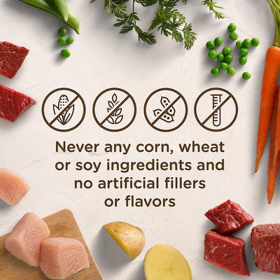 Bundle: Rachael Ray Nutrish Beef, Pea, & Brown Rice Recipe Dry Food + Hearty Recipes Wet Dog Food