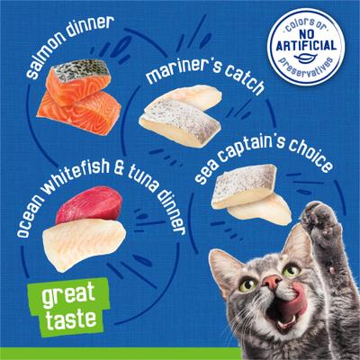 Purina Friskies Seafood Favorites Wet Cat Food Variety Pack, 5.5-oz can, case of 32