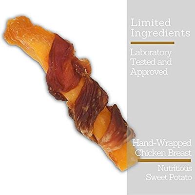 Galletas para perros con tiras de pollo y camote en forma de cecina, bolsa de 32 oz