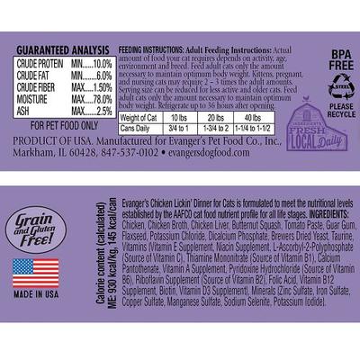 Classic Recipes Chicken Lickin' Dinner Grain-Free Canned Cat Food, 5.5-oz, case of 24