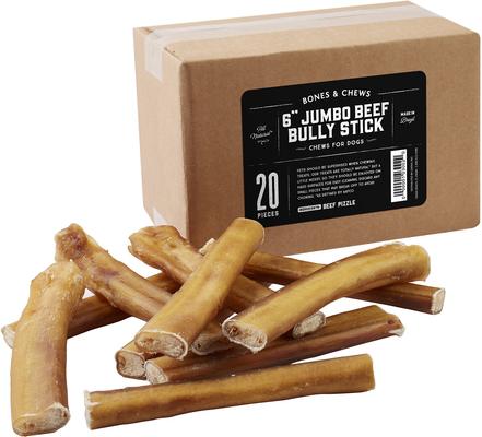 Jumbo Bully Stick 6" Dog Treats, 3 count