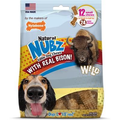 Nubz WILD - Golosina masticable natural de larga duración con sabor a bisonte para perros pequeños (4 unidades)