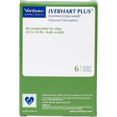 Chewable Tablet for Dogs, 26-50 lbs, (Green Box), 6 Chewable Tablets (6-mos. supply)