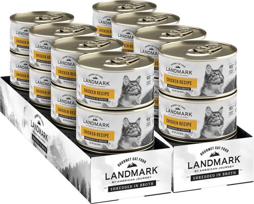 Landmark Salmon Recipe in Broth Grain-Free Canned Cat Food, 3-oz can, case of 12