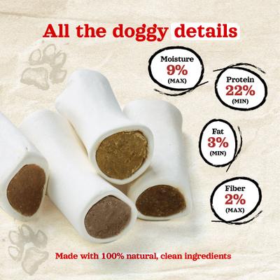 Bacon & Cheese Stuffed Bones Dog Treats, 5-6-in, 3 count