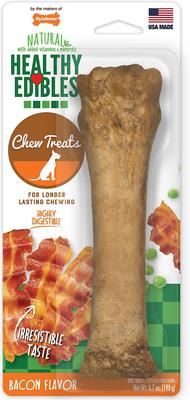 Healthy Edibles All-Natural Long Lasting Bacon Dog Chew Treats, Giant, 1 count, 7.5-inch