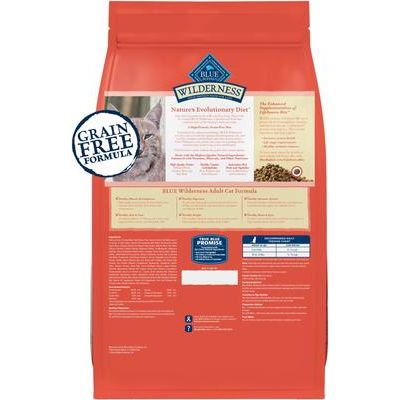 Alimento seco para gatos adultos Wilderness Chicken, alto en proteínas, sin cereales, para controlar el peso y las bolas de pelo, bolsa de 5 lb