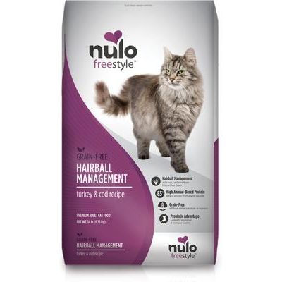 FreeStyle Hairball Management Turkey & Cod Recipe with Omega Fatty Acids High Protein & Grain-Free Dry Cat Food, 4-lb bag