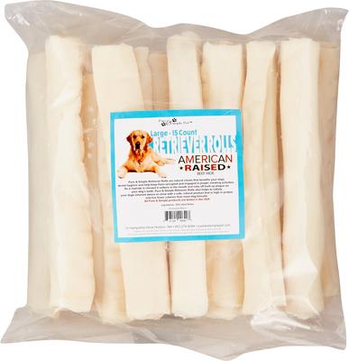 Chicken Flavored Rawhide Retriever Roll Dog Treat, Large, 3 count