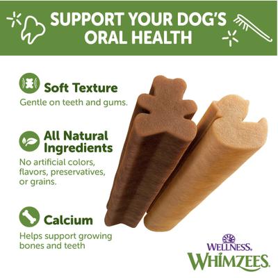 Golosinas dentales naturales para perros Wellness Puppy Dental Chews, sin cereales, extra pequeñas/pequeñas, 30 unidades