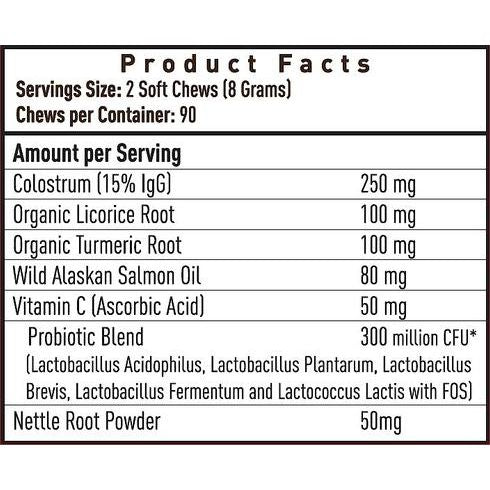 Super Chews Allergy Relief with Colostrum & Probiotics Immune Support Soft Chews Dog Supplement, 90 count