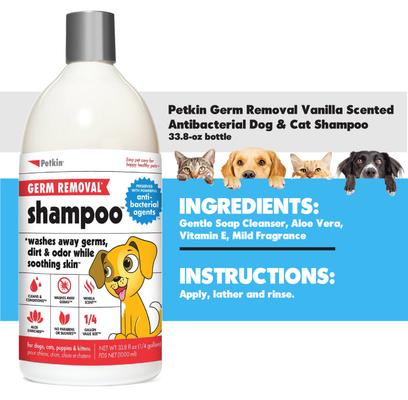 Germ Removal Vanilla Scented Antibacterial Dog & Cat Shampoo, 33.8-fl oz bottle