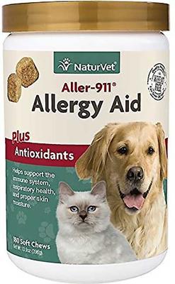 Bundle: NaturVet All-In-One Support Soft Chews Dog Supplement, 120 count + NaturVet Aller-911 Allergy Aid Plus Antioxidants Cat & Dog Soft Chews, 180 count