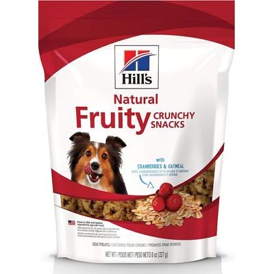 Snacks de frutas naturales con arándanos y avena crujientes para perros, bolsa de 8 oz