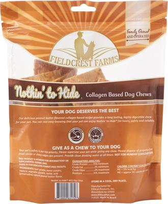 Nothin' To Hide Flip Chips - Masticables para perros con sabor a mantequilla de maní, 8 unidades