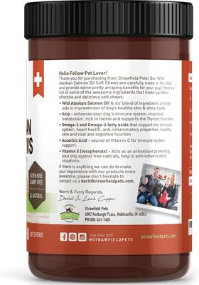 Wild Alaskan Salmon Chews Grain-Free Dog Supplement, 120 count