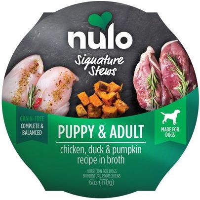 Nulo, Signature Stews, alimento húmedo sin granos en caldo para perros, varios sabores, 170 g × 16 tazas