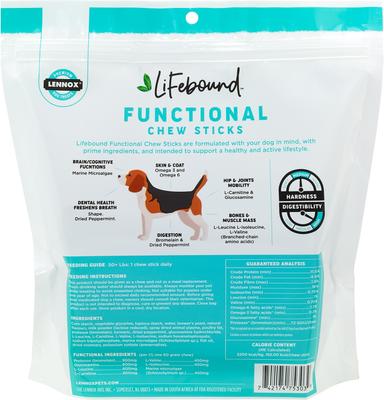 Palitos masticables funcionales Lifebound, premios masticables grandes para perros, 15 unidades