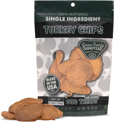 Turkey Tendon Chips Single Ingredient Dog Treats, 5-oz bag