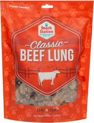 Snack Station Beef Lung Single Ingredient High Protein Dehydrated Dog Treats, 5.3-oz bag