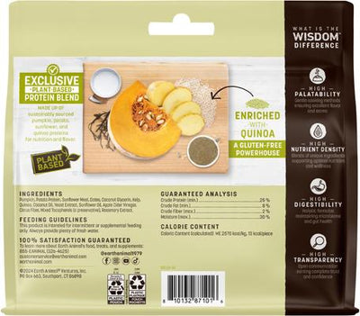 Tiras de cecina vegetal premium, secadas al aire, con receta de semillas, de Wisdom, para perros, bolsa de 113 g