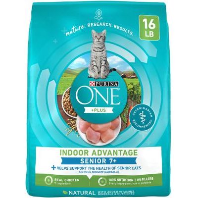 Indoor Advantage Senior 7+ High Protein Natural Dry Cat Food, 7-lb bag