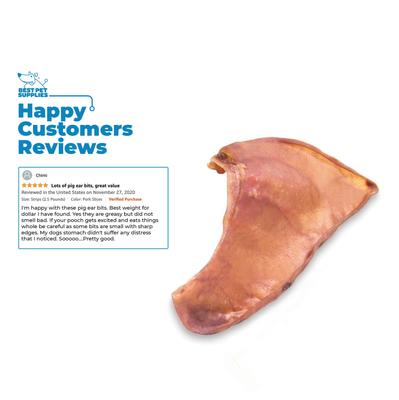 GigaBite Natural & Healthy Adult Roasted Whole Pig Ears Dog Chews, 60 count