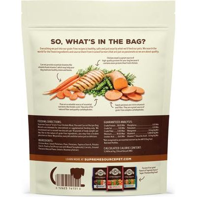 Galletas de pollo sin cereales, guisantes y zanahoria para perros, bolsa de 16 oz