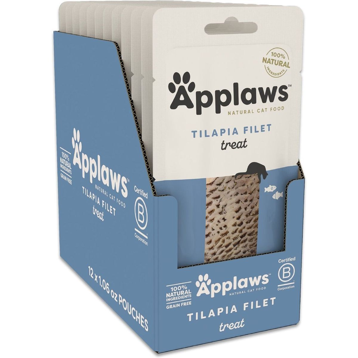 Filet Treats, Filet Tilapia Filet Grain Free. 28 g, caja de 12. - Applaws