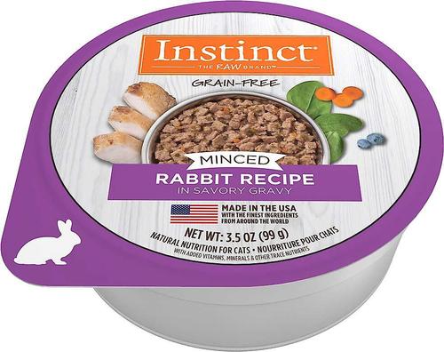 Minced Real Rabbit Recipe in Savory Gravy Grain-Free Minced Wet Cat Food, 3.5-oz cup, case of 12