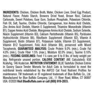 Comida húmeda para gatos Tastefuls Natural Tender Morsels Chicken Entree, lata de 5.5 oz, caja de 12