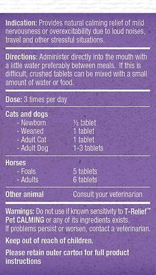 T-Relief Chamomilla +9 Homeopathic Medicine for Anxiety for Dogs, Cats & Horses, 90 count