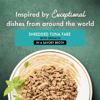 Comida enlatada para gatos Medleys Shredded Tuna Fare, 3 oz, caja de 24