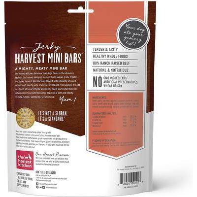 Minibarritas de carne de res con zanahorias y manzanas Jerky Harvest, premios para perros (bolsa de 113 g)