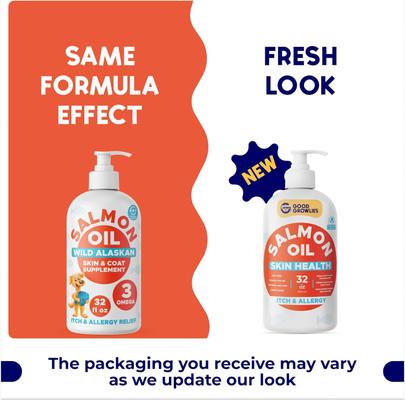 Wild Alaskan Salmon Oil Omega-3 DHA + EPA Skin & Coat Supplement for Dogs & Cats, 32-fl oz bottle