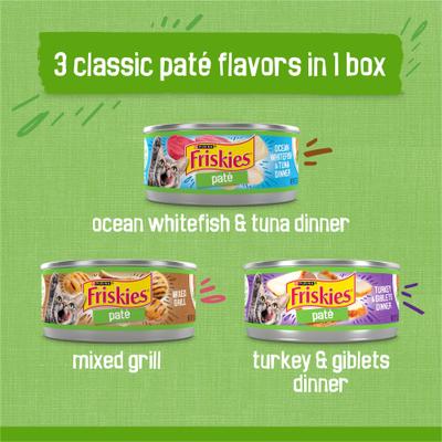Comida enlatada para gatos Classic Pate Variety Pack, 5.5 oz, caja de 24