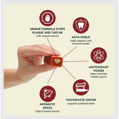 Pasta de dientes Protection sin cepillo, premios dentales grandes para perros, bolsa de 18 oz, la cantidad varía