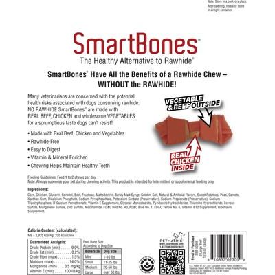 Golosinas para perros con huesos masticables de carne de res grandes, 3 unidades