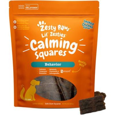 Lil' Zesties Calming Squares, Melatonina para Perros, sabor Pollo. 20 oz
