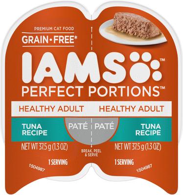 Perfect Portions Healthy Adult Chicken & Tuna Variety Pack Grain-Free Pate Wet Cat Food, 2.6-oz tray, case of 12 twin-packs