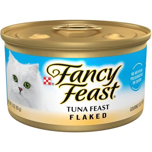 Alimento húmedo para gatos Flaked Trout Feast, lata de 3 oz, caja de 24