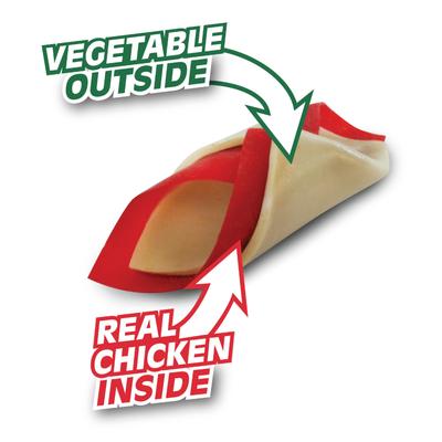 Golosinas masticables de pollo DreamChips para perros, 24 unidades